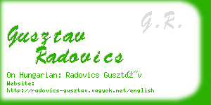 gusztav radovics business card